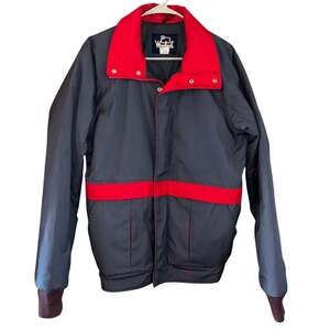 Vintage Woolrich men’s gray red striped coat jacket 1980’s (medium)